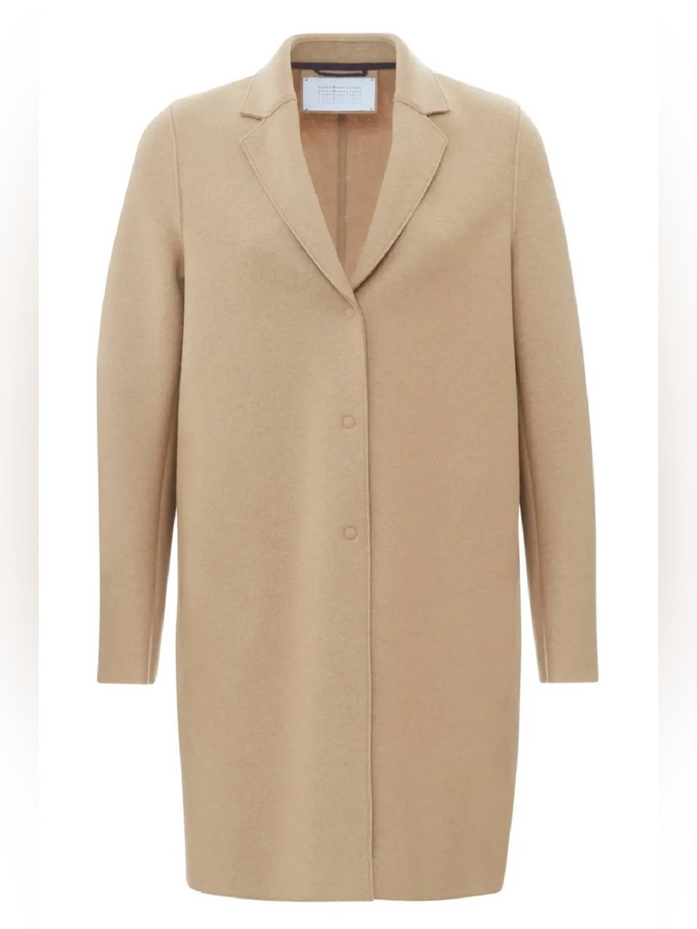 NWOT Harris Wharf London Cocoon Wool-Beige Button Coat Jacket